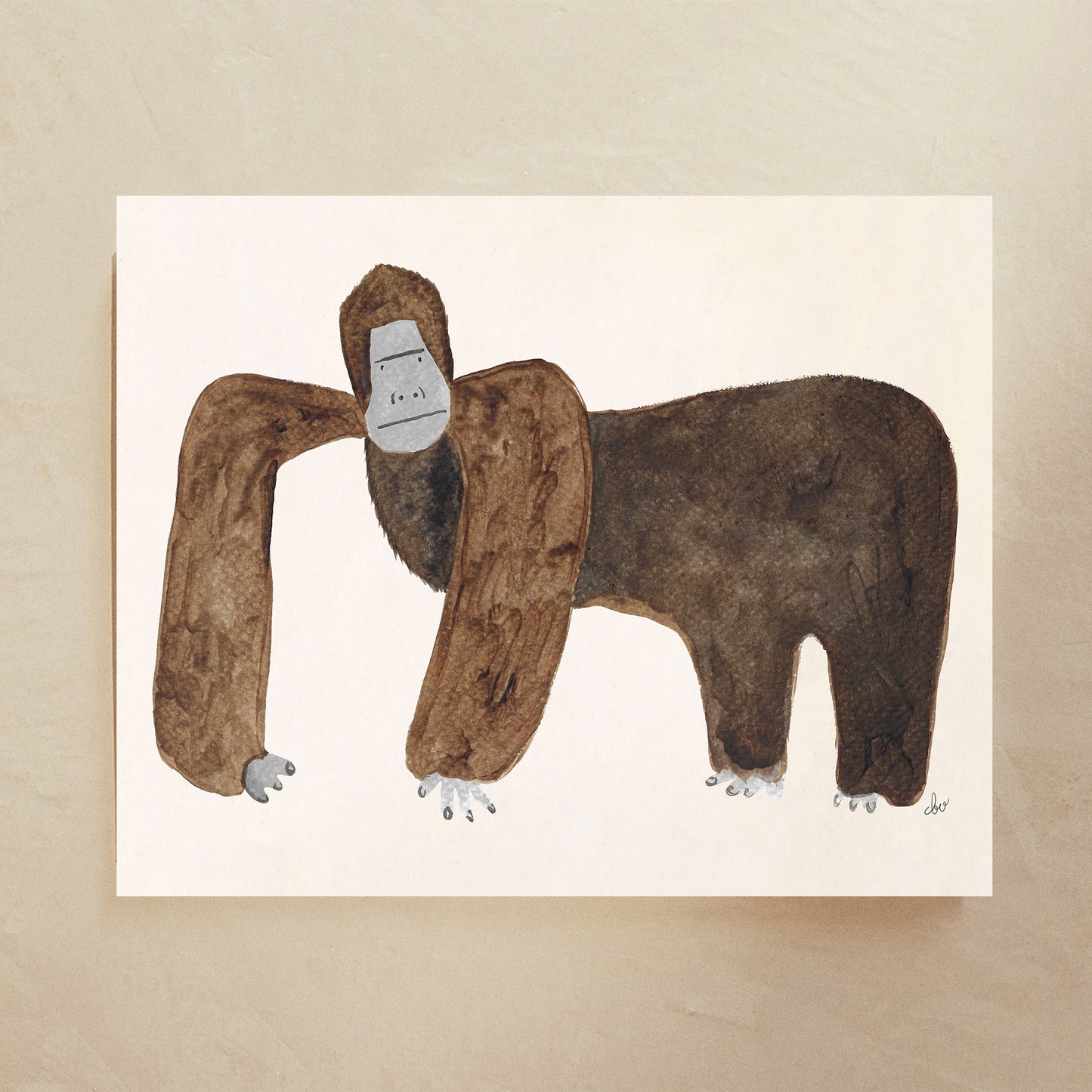 Illustration of a stylized gorilla with exaggerated features