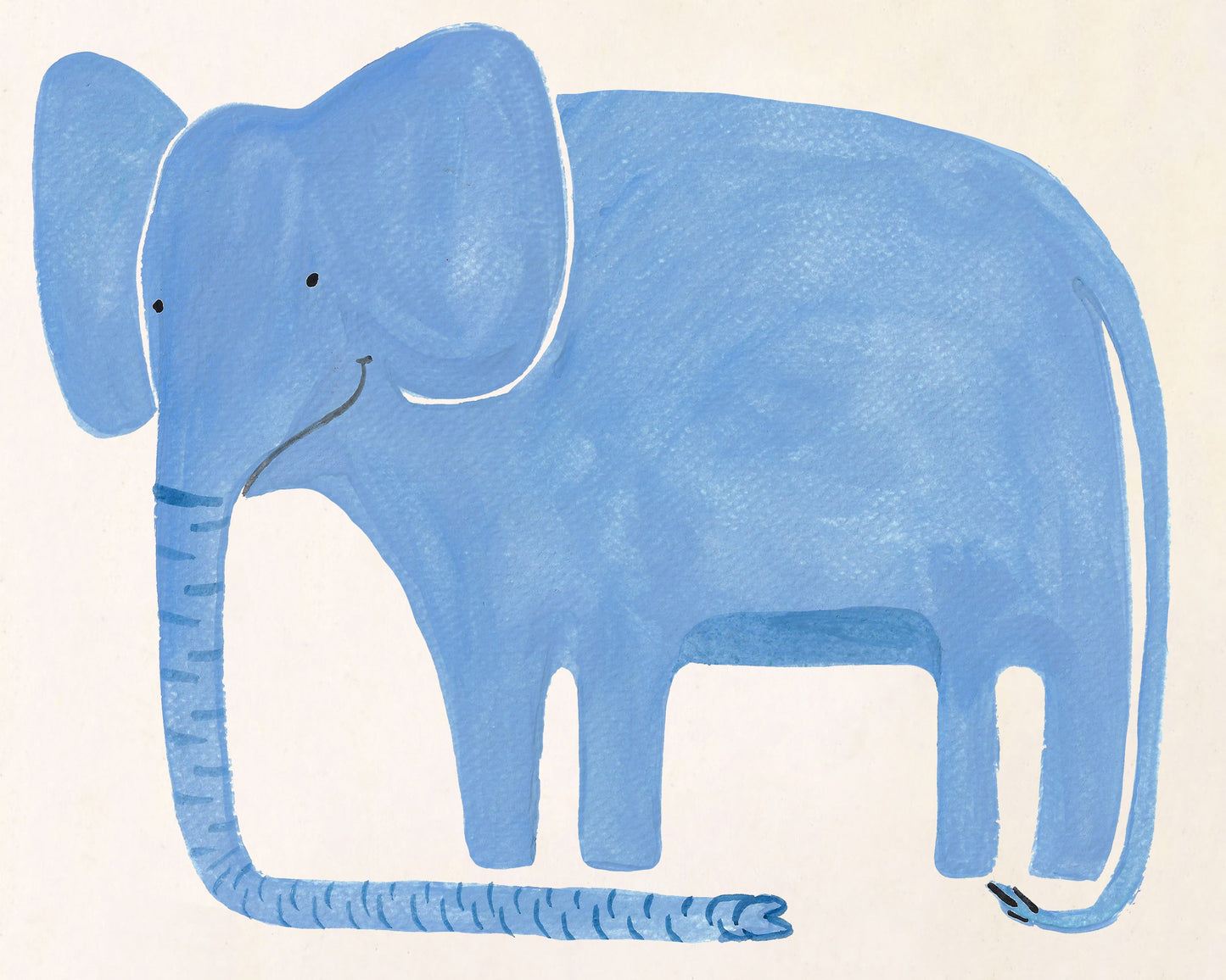 A cute blue elephant with a playful expression