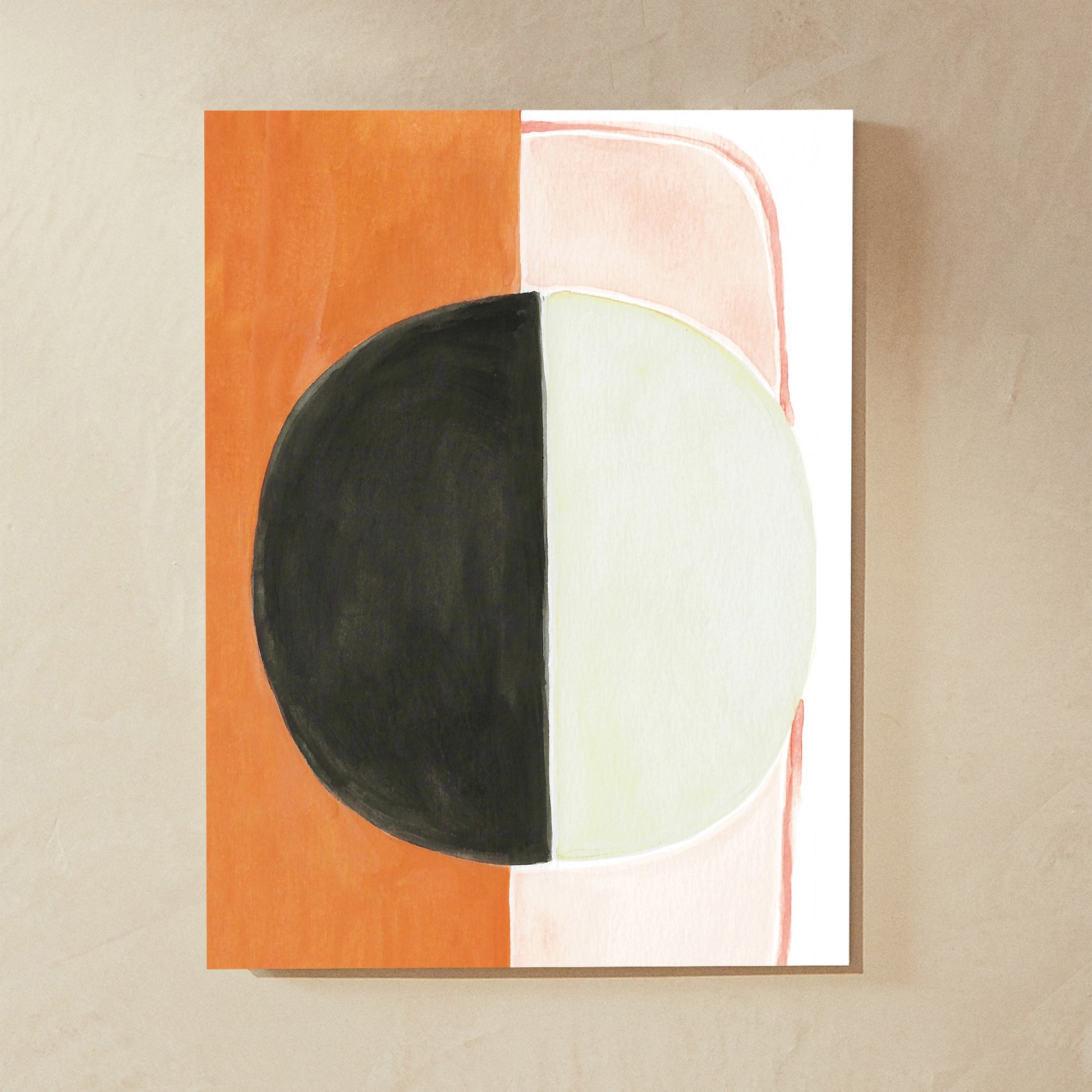Abstract geometric artwork featuring bold colors and shapes.